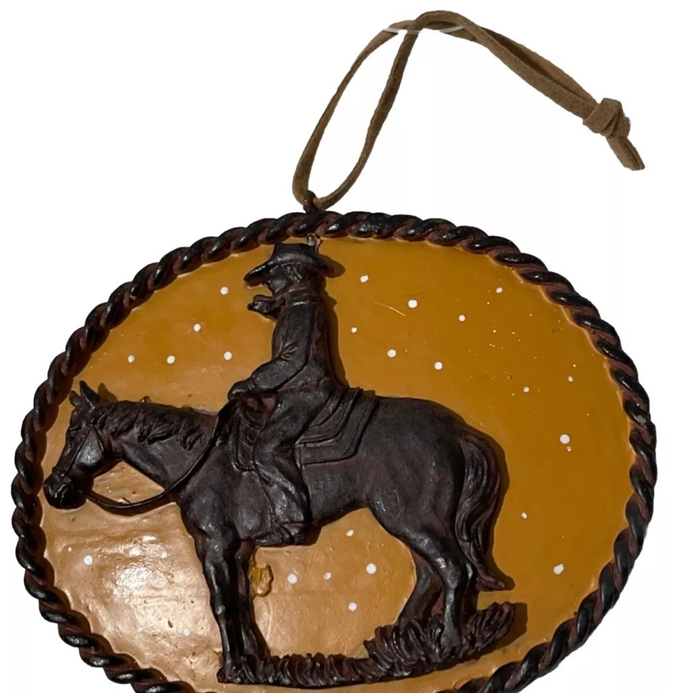Rustic Brown Cowboy Ceramic Wall Decor